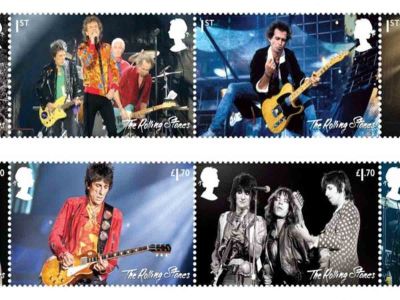 El correo postal real homenajea a los Rolling Stones con 12 rockeros sellos.